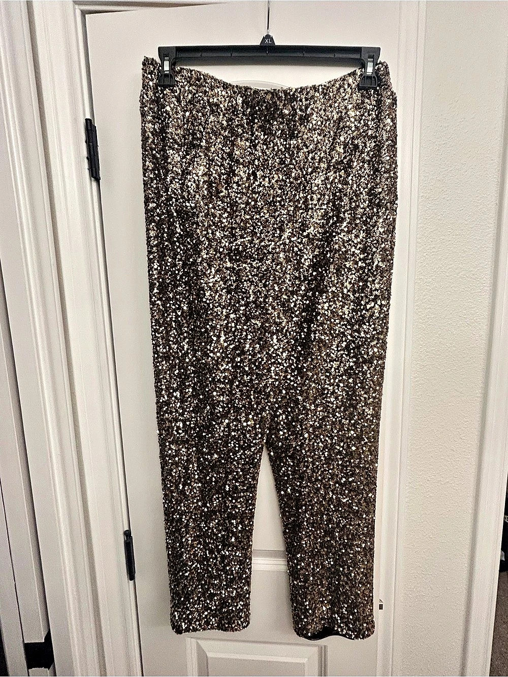Antonio Melani NWT Gold Sequin Straight Leg Pants Brown Size 14